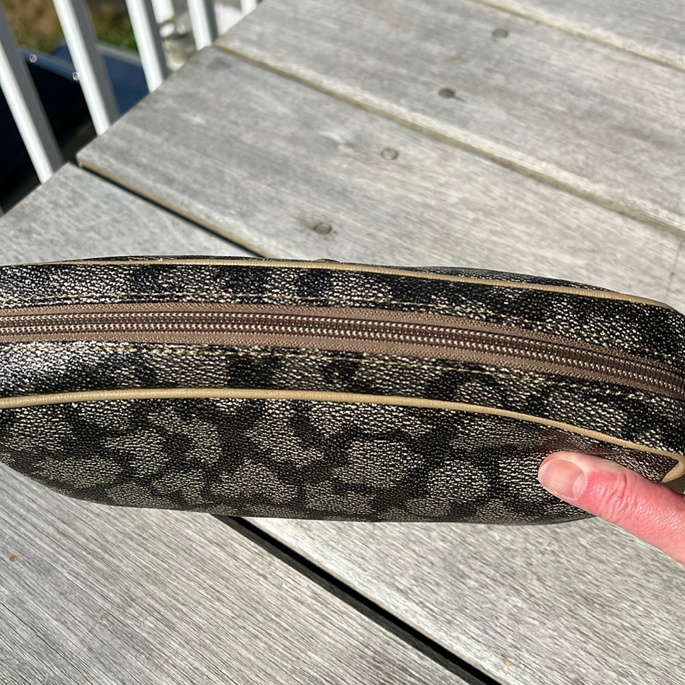 Yves Saint Laurent YSL Black & Gray Giraffe Print Clutch / Makeup Case Vintage - Picture 9 of 14